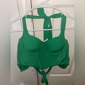 shein corset top with underwire in kelly green color